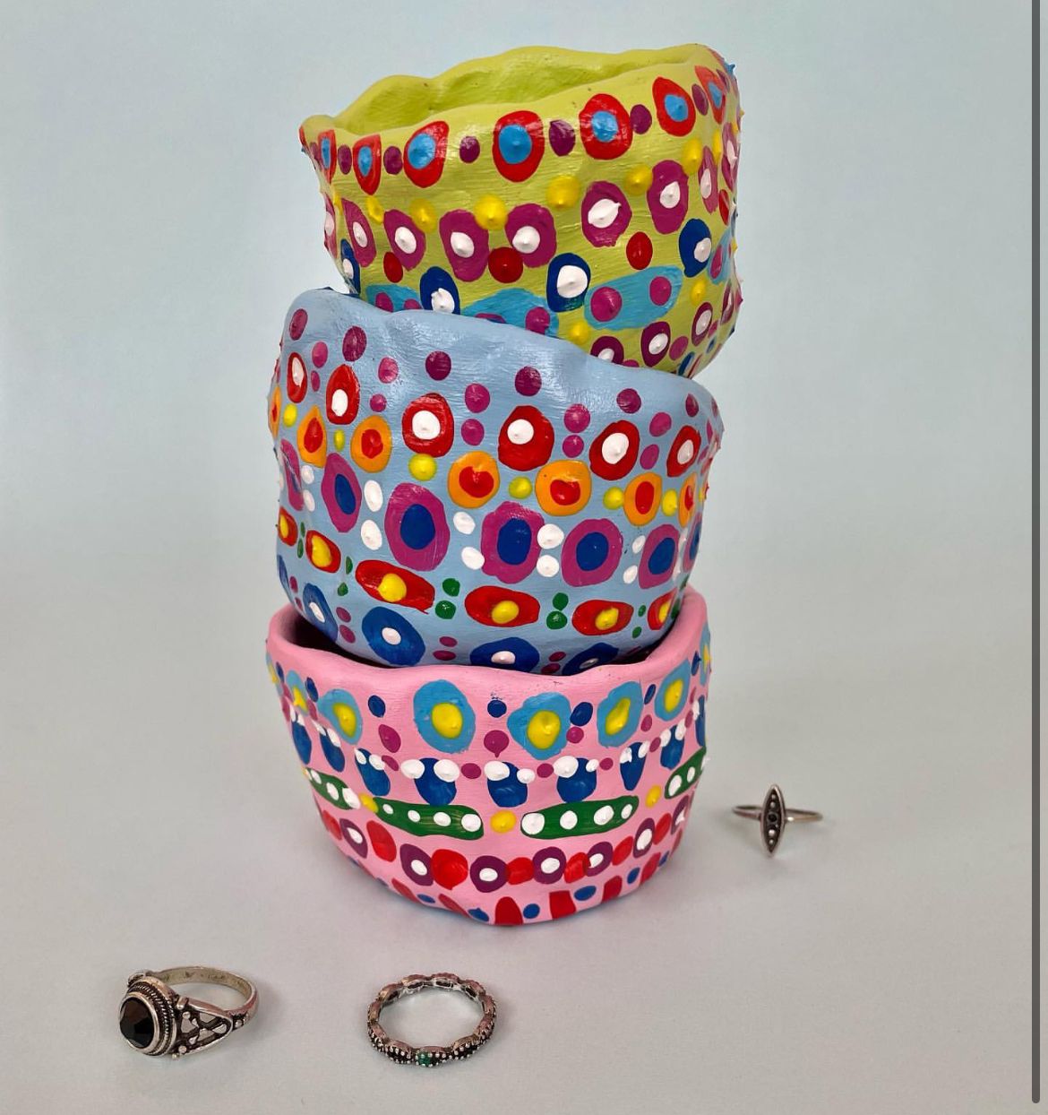 Collection of painted jars